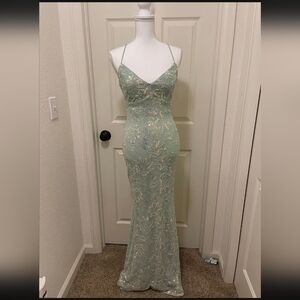 Windsor Sage Green Embroidered Maxi Dress